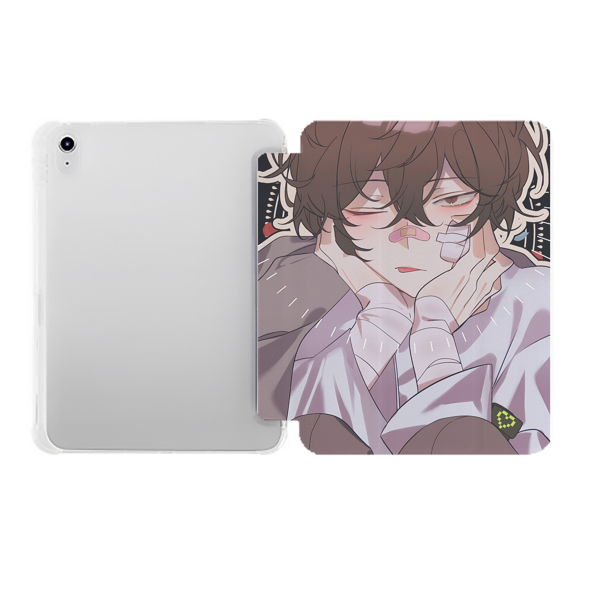 （画像用） 文豪ストレイドッグス Bungo Stray Dogs IPad ケース ペン収納付き 三つ折りスタンド PUレザー×シリコン 対応機種9.5/10.5/10.9インチ